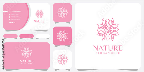 Line flower logo design concept. nature line logo design inspiration