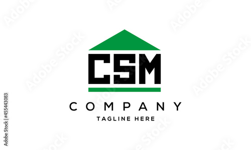 letter CSM house for real estate logo design vector