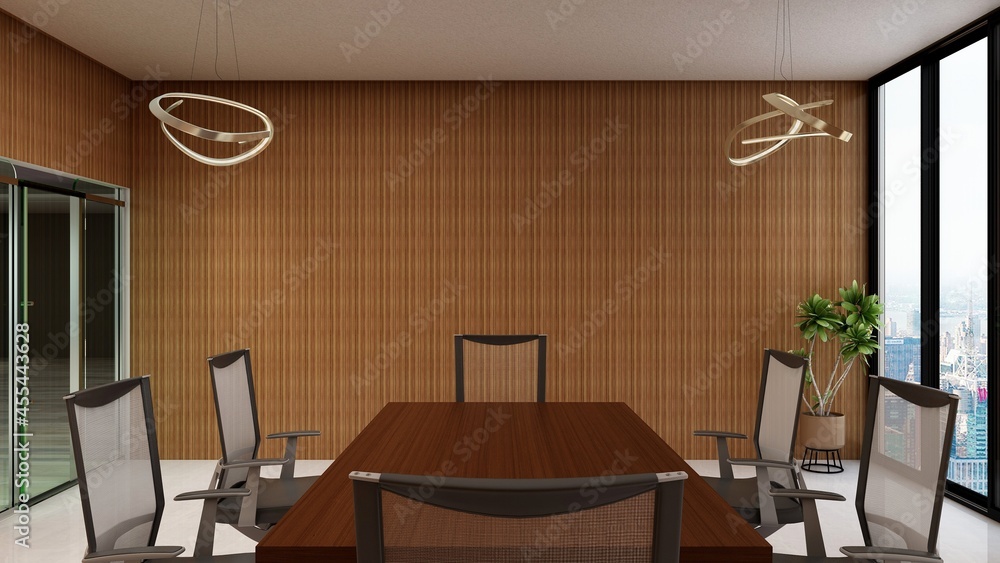 Fototapeta premium modern office meeting room for company logo mockup