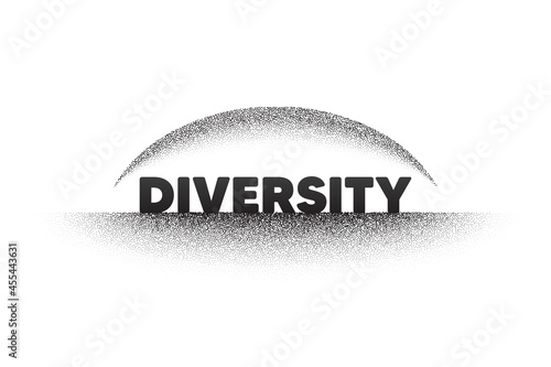 Diversity and Inclusion culture equity logo. Stop homophobia, pride day and LGBT rights banner. Social equity and gender equality. Noise grunge dots pattern. Vector diversity logo