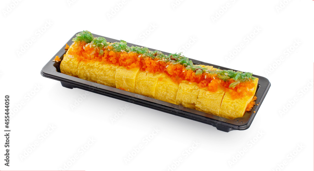 Dashimaki. Japanese omelette isolated on white background Dashimaki. Japanese omelette isolated on white background