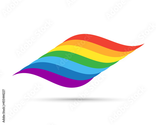 LGBT pride flag icon. Rainbow pride flag banner. Lesbian, gay, bisexual and transgender symbol. Stop homophobia, pride day and LGBT rights rainbow banner. Love equity and diversity culture. Vector