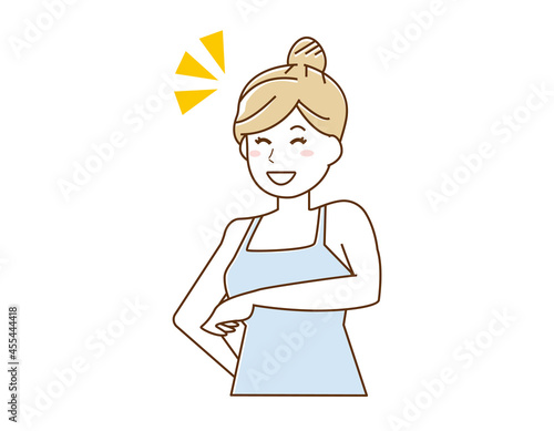 Vector illustration of a woman doing hair loss.