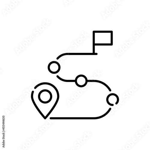 Route vector outline icon style illustration. Eps 10 file