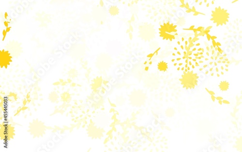 Light Yellow vector abstract background with flowers, roses.