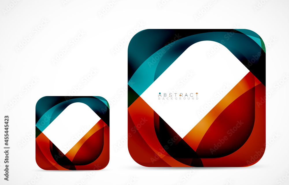 Minimal background. Abstract square shape with round corners created with wavy forms. Vector Illustration For Wallpaper, Banner, Background, Landing Page Minimal background. Abstract square shape with round corners created with wavy forms. Vector Illustration For Wallpaper, Banner, Background, Landing Page
