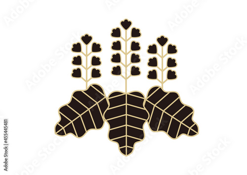 黒と金の和風モチーフ　桐の花　アイコン素材