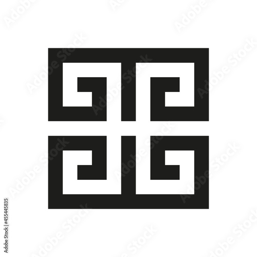 Greek key logo. Greek motives vector symbol.