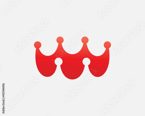 Abstract crown, people logo icon design minimal style illustration. Family, teamwork, coworking emblem sign symbol logotype.