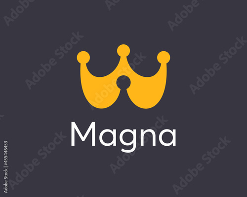 Abstract crown, people logo icon design minimal style illustration. Family, teamwork, coworking emblem sign symbol logotype.