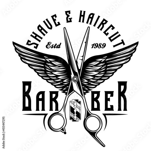 vintage barber shop emblems