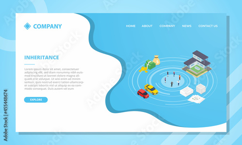 inheritance concept for website template or landing homepage with isometric style