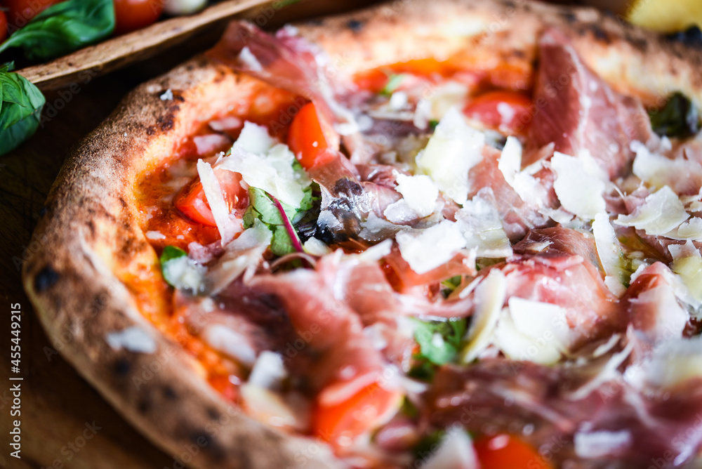 delicious Italian pizza with fresh ingredients delicious Italian pizza with fresh ingredients
