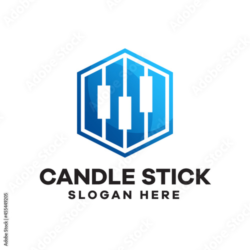 Candle Stick Gradient Logo Design