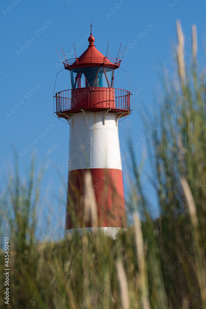 Lighthouse List on the island Sylt. Selective focus. Lighthouse List on the island Sylt. Selective focus.