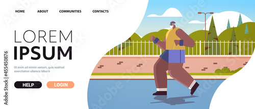 senior african american man in sportswear running outdoor grandfather pensioner doing physical exercises active old age