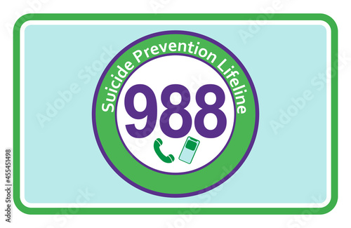 988 A graphic with a USA suicide prevention phone number as a motif.