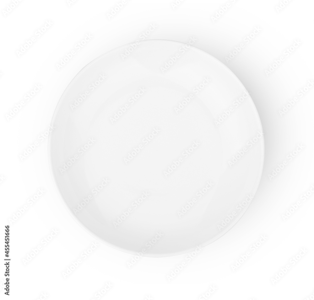 Empty plate. Isolated on white background. View from above