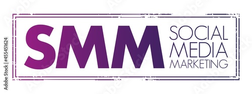 SMM - Social Media Marketing acronym, business concept background