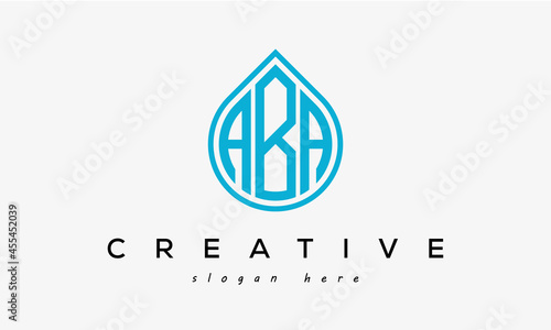 Water drop letter ABA logo initial template vector