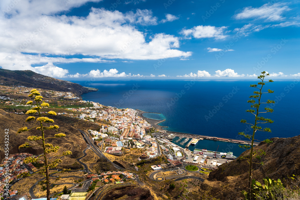 Panoramic view of Santa Cruz de La Palma city, the capital city of La Palma island (Canary Islands, Spain).