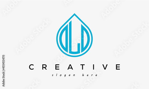 Water drop letter OLO logo initial template vector photo