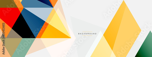 Color triangles composition, geometric abstract background. Techno or business concept, pattern for wallpaper, banner, background, landing page