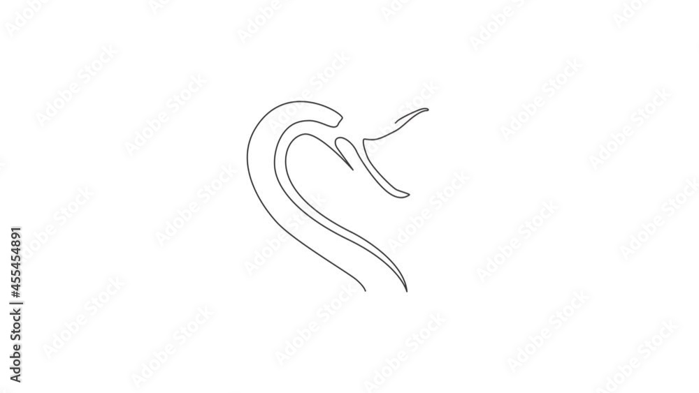Animated self drawing of continuous line draw venomous snake for reptile animal lover club logo. Deadly king cobra concept for dangerous snake lover group icon. Full length single line animation. Animated self drawing of continuous line draw venomous snake for reptile animal lover club logo. Deadly king cobra concept for dangerous snake lover group icon. Full length single line animation.