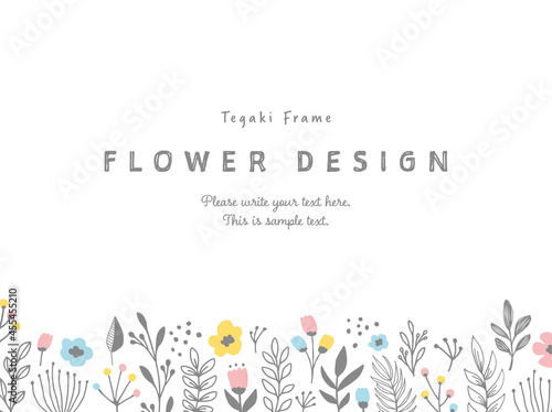 手書きのフラワーフレーム02