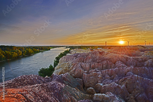 sunset over the river