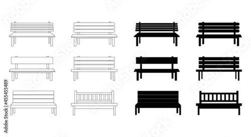 Print op canvas Park bench icon