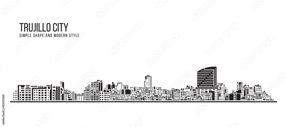 Cityscape Building Abstract Simple shape and modern style art Vector design - Trujillo city