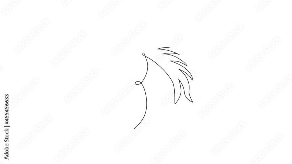 Animated self drawing of one continuous line draw beautiful cute unicorn head for company logo identity. Kids fantasy dream creature concept animal creature. Full length single line animation. Animated self drawing of one continuous line draw beautiful cute unicorn head for company logo identity. Kids fantasy dream creature concept animal creature. Full length single line animation.
