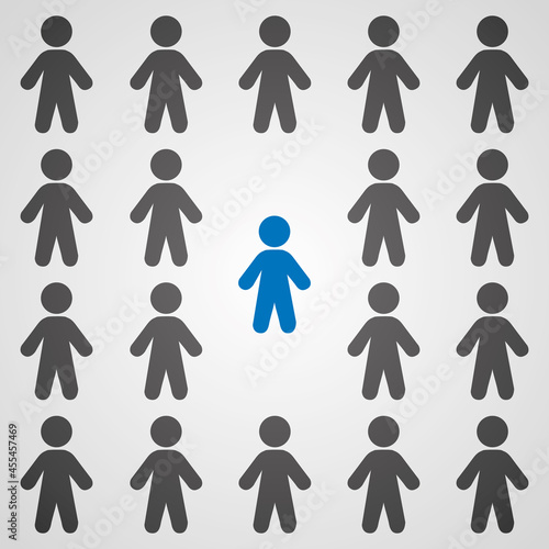 Discrimination in a group. Vector illustration.