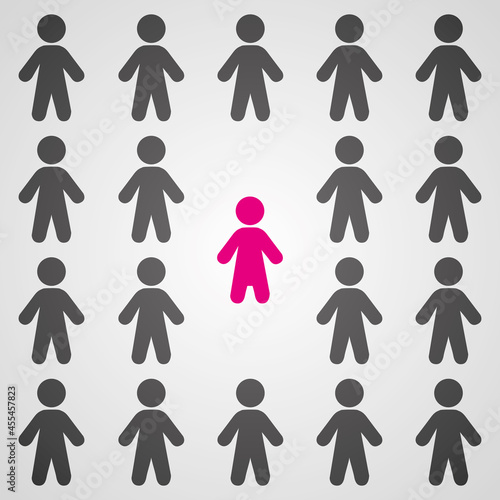 Sexism in a group. Vector illustration.