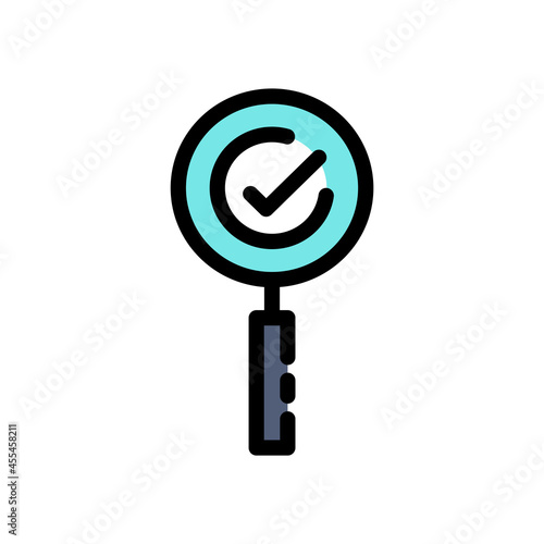 Approved magnifier color line icon. High quality work.