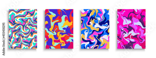 Set of bright colorful posters,cards, brochures, flyers, backgrounds, banners, placards and ect. Abstract painting covers - vibrant trendy design