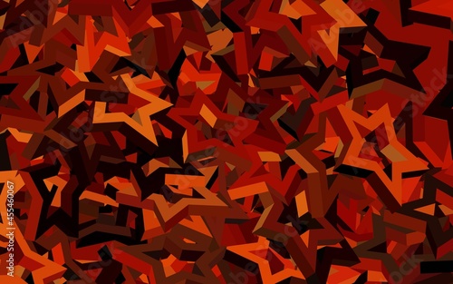Dark Orange vector texture with beautiful stars.
