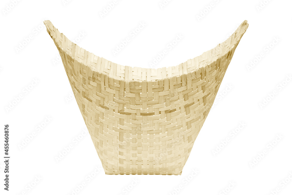 Obraz premium bamboo basket cone shape on white background
