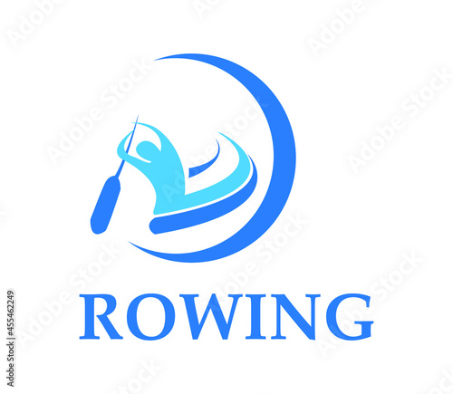 modern simple rowing sport illustration design inspiration