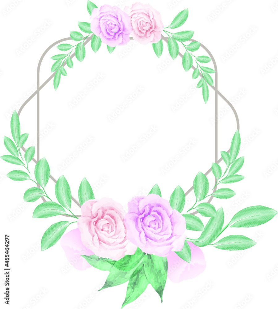  watercolor floral frame design 