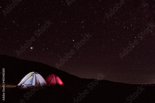 Tow tent under a dome of stars