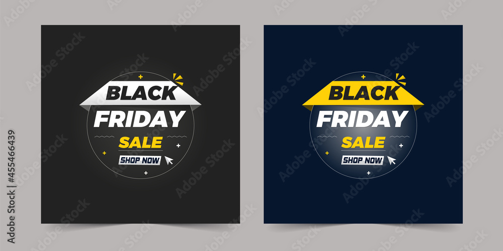 Minimalist square social media black Friday advertisement template design