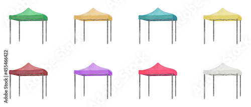Blue sky tent illustration set