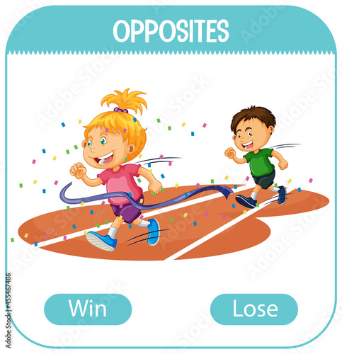 Opposite words with win and lose