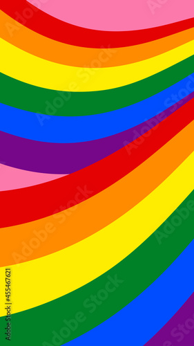 LGBTQ pride rainbow flag. Spectrum of human sexuality and gender. Mobile display format vector illustration.