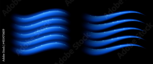 Cold air flow. Cooling, freezing. Blue light effect