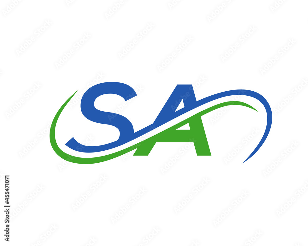 SA Logo Design. SA Letter Linked Business Logo. SA logo Design for
