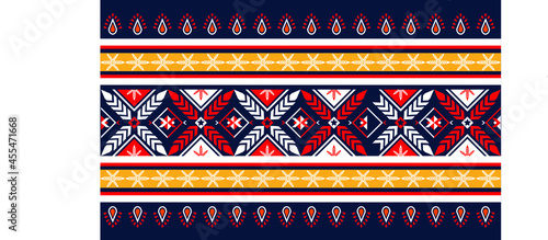 Oriental ethnic seamless pattern traditional background Design for carpet, wallpaper, clothing, wrapping, batik, fabric, Vector illustration embroidery style