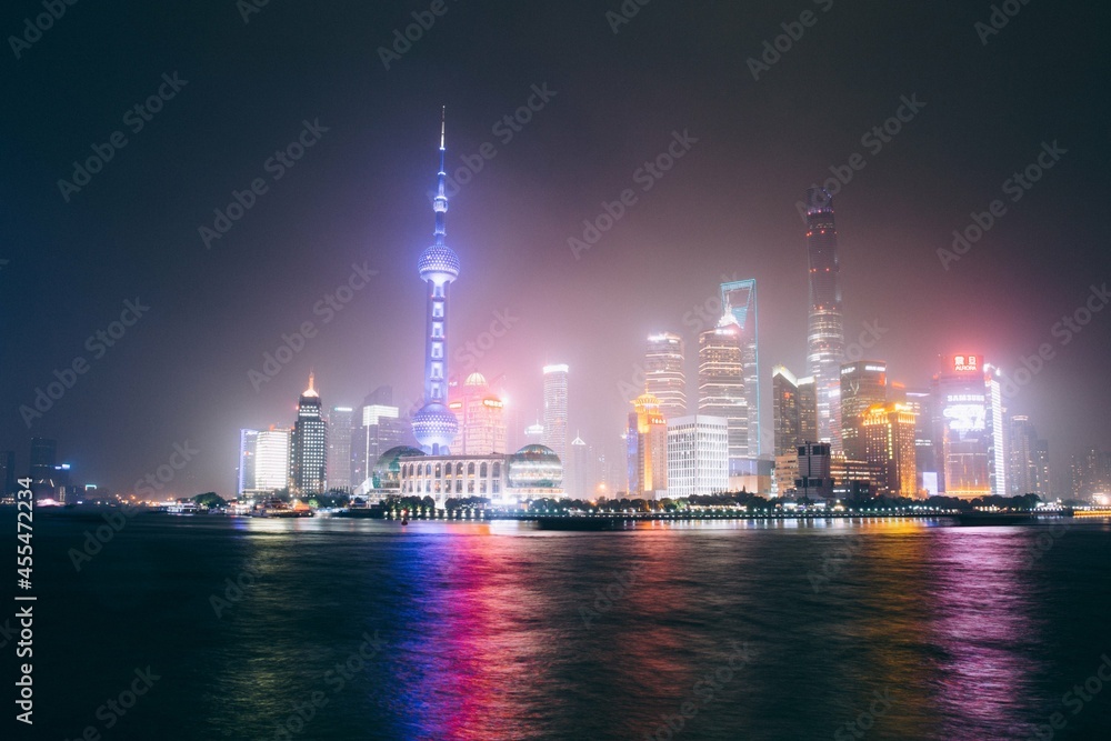 city skyline at night city skyline at night